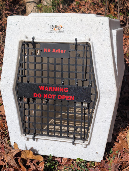 Custom Door Banner and Nameplate Combo for Ruffland Kennel Doors