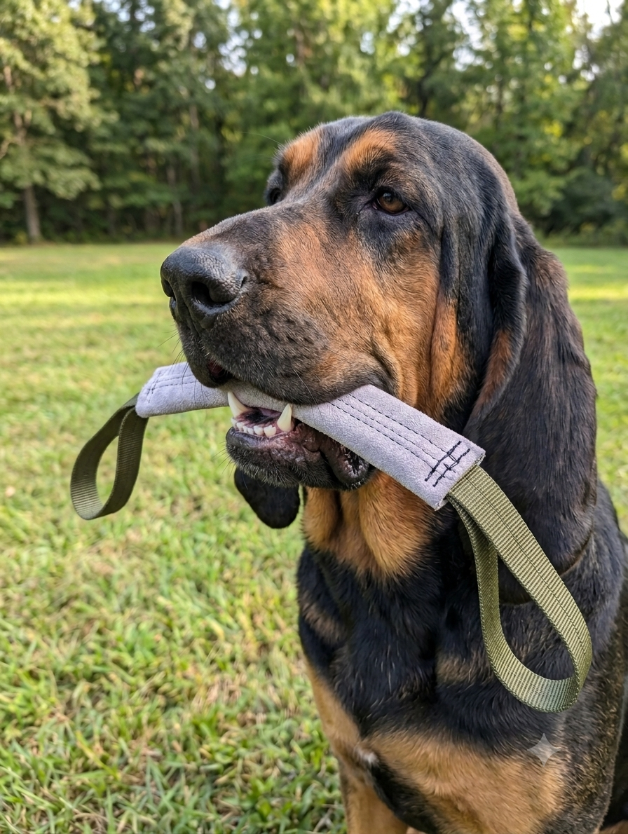 Horton's Quality K9 White Folded Leather Tug